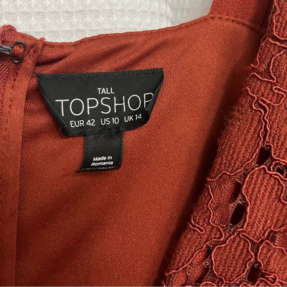 Topshop Rust Lace Dress - Picture 3 of 3